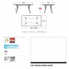 Varaschin Enlace tabla de extensión de jardín con patas de madera de teca, H75 cm viadurini