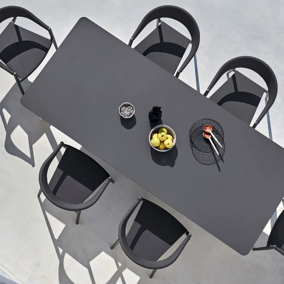 Varaschin Link mesa de jardín extensible de diseño moderno, Al. 73,2 cm viadurini