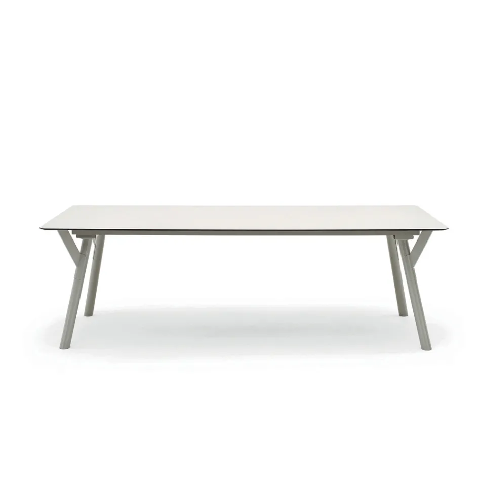 Varaschin Link mesa de jardín extensible de diseño moderno, Al. 73,2 cm viadurini