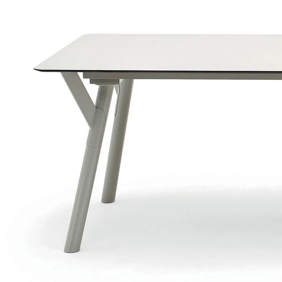 Varaschin Link mesa de jardín extensible de diseño moderno, Al. 73,2 cm viadurini