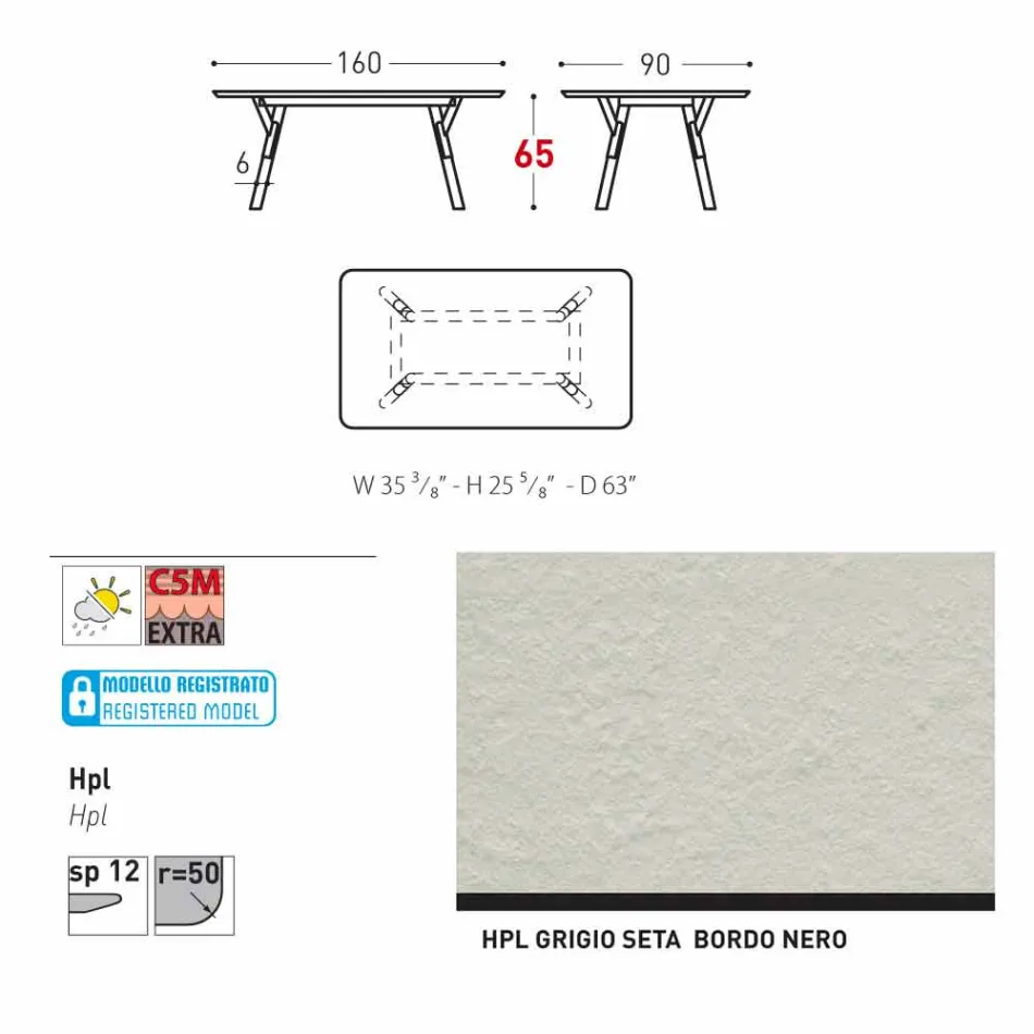 mesa Varaschin Enlace con patas de madera de teca, H 65 cm viadurini