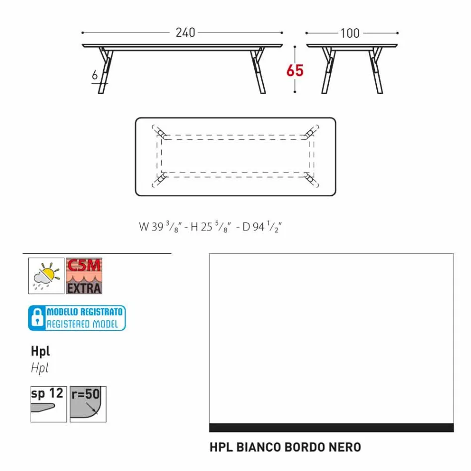 mesa Varaschin Enlace con patas de madera de teca, H 65 cm viadurini