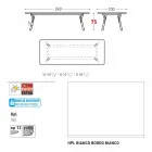 mesa Varaschin Enlace con patas de madera de teca, H 75 cm viadurini