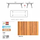 Varaschin Enlace madera de teca de comedor mesa de jardín H 75 cm viadurini