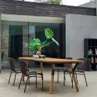 Varaschin Enlace madera de teca de comedor mesa de jardín H 75 cm viadurini