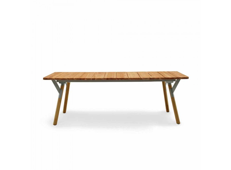 Varaschin Enlace madera de teca de comedor mesa de jardín H 75 cm viadurini