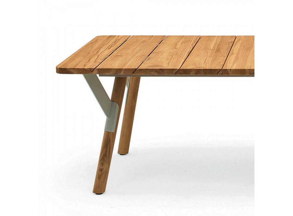Varaschin Enlace madera de teca de comedor mesa de jardín H 75 cm viadurini