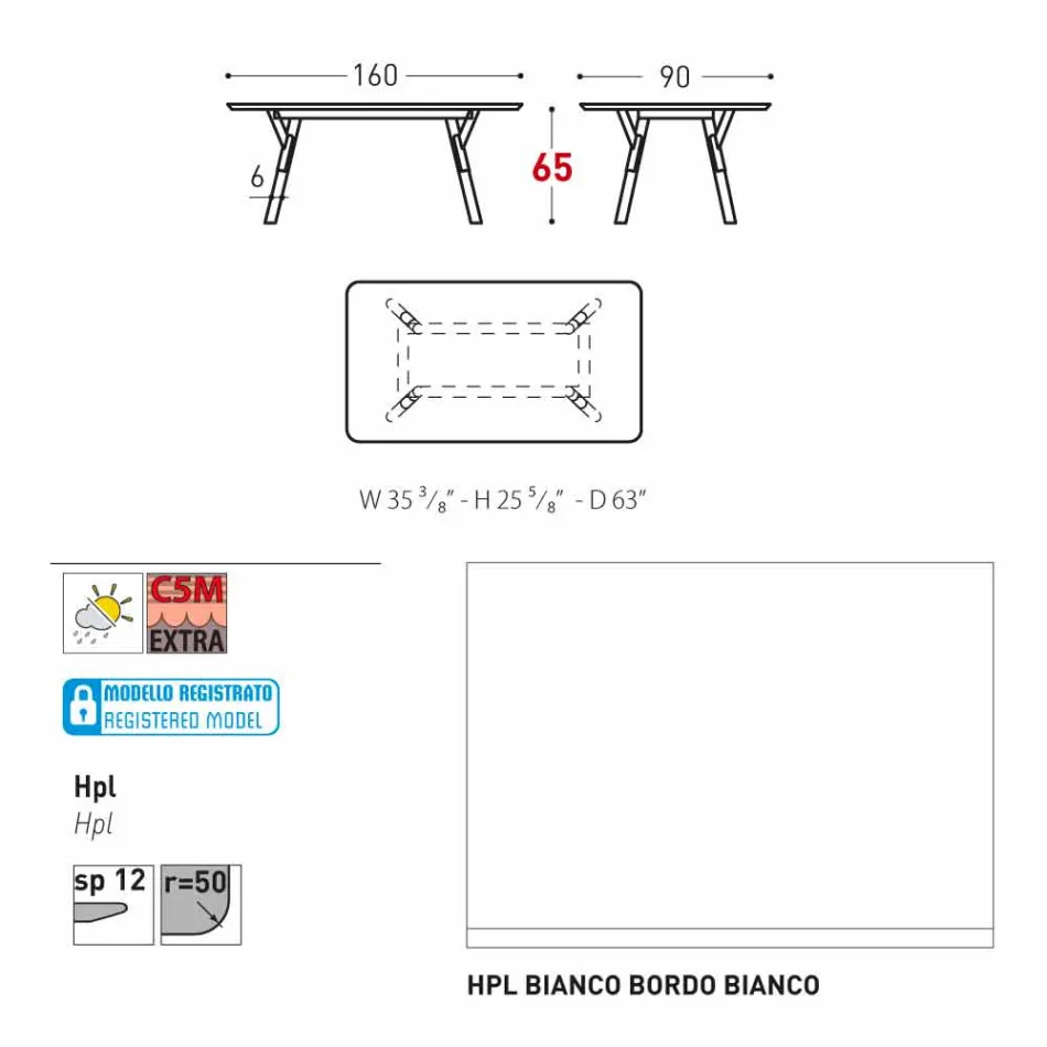 Varaschin Enlace mesa de comedor fija desde externas o internas H 65 cm viadurini