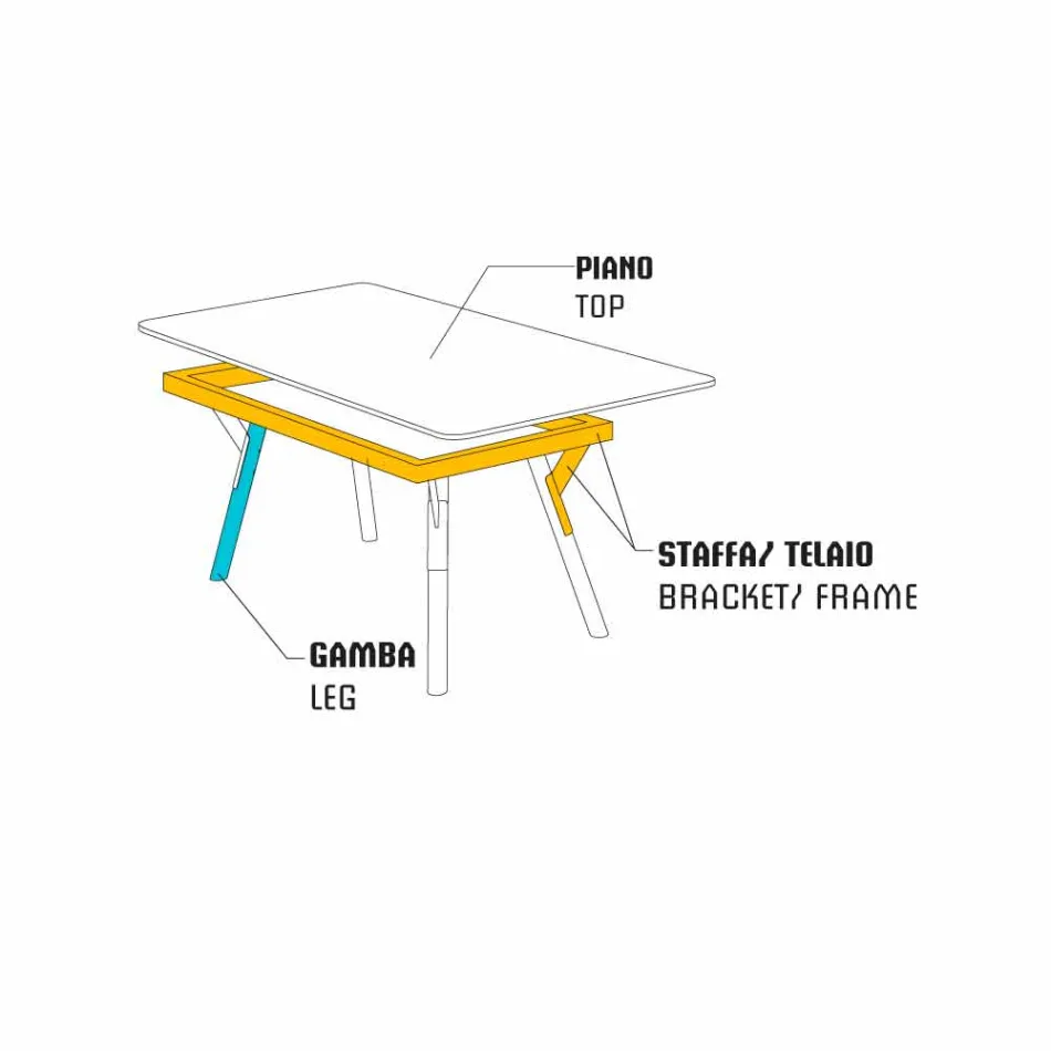 Varaschin Enlace mesa de comedor fija desde externas o internas H 65 cm viadurini