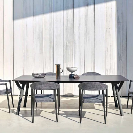 Varaschin Enlace Fijo jardín mesa de comedor o cubierta H 75 cm viadurini