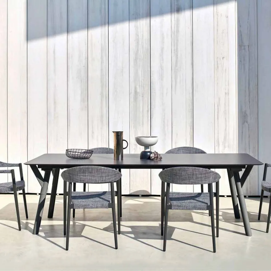 Varaschin Enlace Fijo jardín mesa de comedor o cubierta H 75 cm viadurini