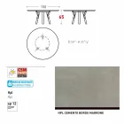 Varaschin enlace Ronda de mesa al aire libre con patas de madera de teca, 65 cm H viadurini