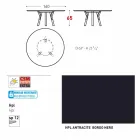 Varaschin enlace Ronda de mesa al aire libre con patas de madera de teca, 65 cm H viadurini