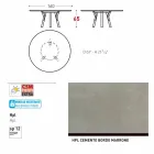 Varaschin enlace Ronda de mesa al aire libre con patas de madera de teca, 65 cm H viadurini