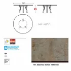 Varaschin enlace Ronda de mesa al aire libre con patas de madera de teca, 65 cm H viadurini