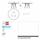 Varaschin une mesa redonda con patas de madera de teca, H 75cm viadurini