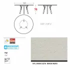 Varaschin une mesa redonda con patas de madera de teca, H 75cm viadurini