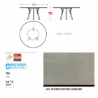 Varaschin une mesa redonda con patas de madera de teca, H 75cm viadurini