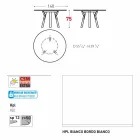 Varaschin une mesa redonda con patas de madera de teca, H 75cm viadurini