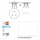 Varaschin une mesa redonda con patas de madera de teca, H 75cm viadurini