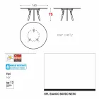 Varaschin Enlaces Mesa redonda diseño moderno jardín, H 75 cm viadurini