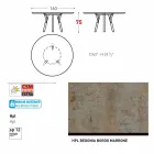 Varaschin Enlaces Mesa redonda diseño moderno jardín, H 75 cm viadurini