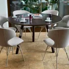 Varaschin Enlaces Mesa redonda diseño moderno jardín, H 75 cm viadurini