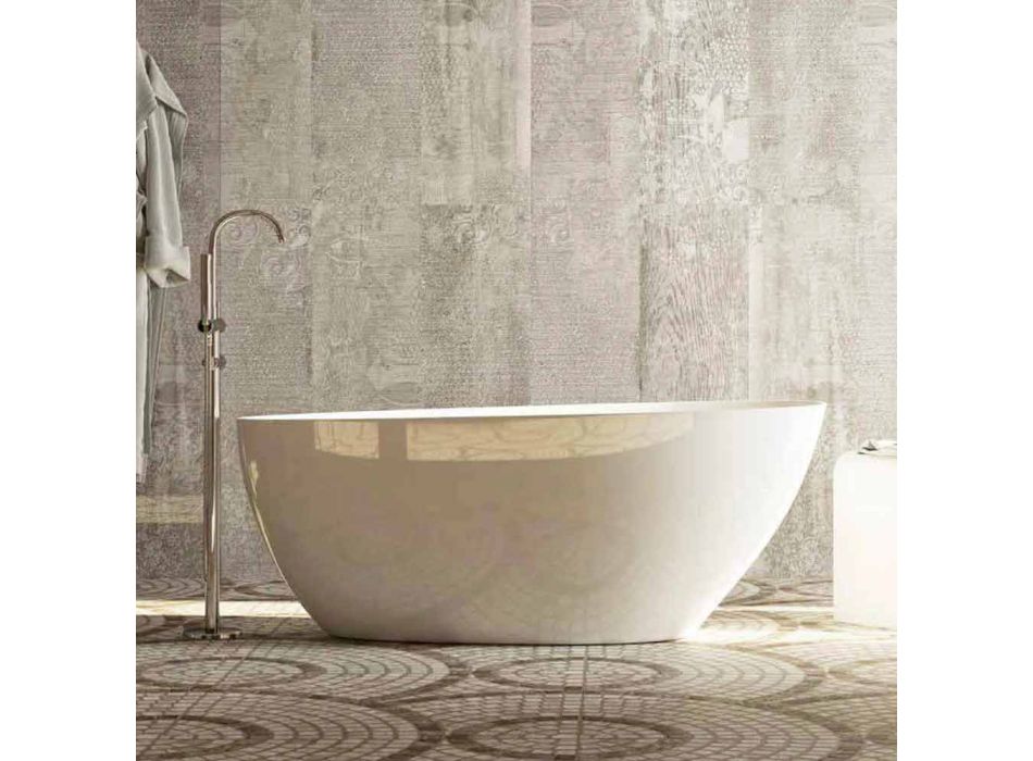 Tina de baño ovalada de diseño independiente hecha en Italia Albenga viadurini