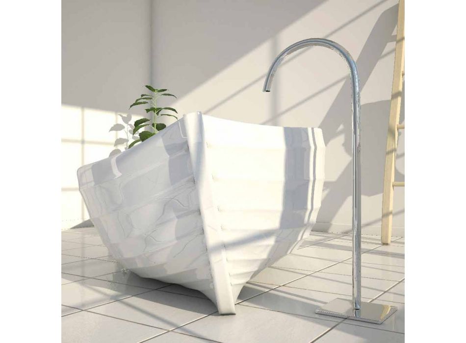 Bañera de diseño en forma de barco Ocean fabricado en Italia. viadurini