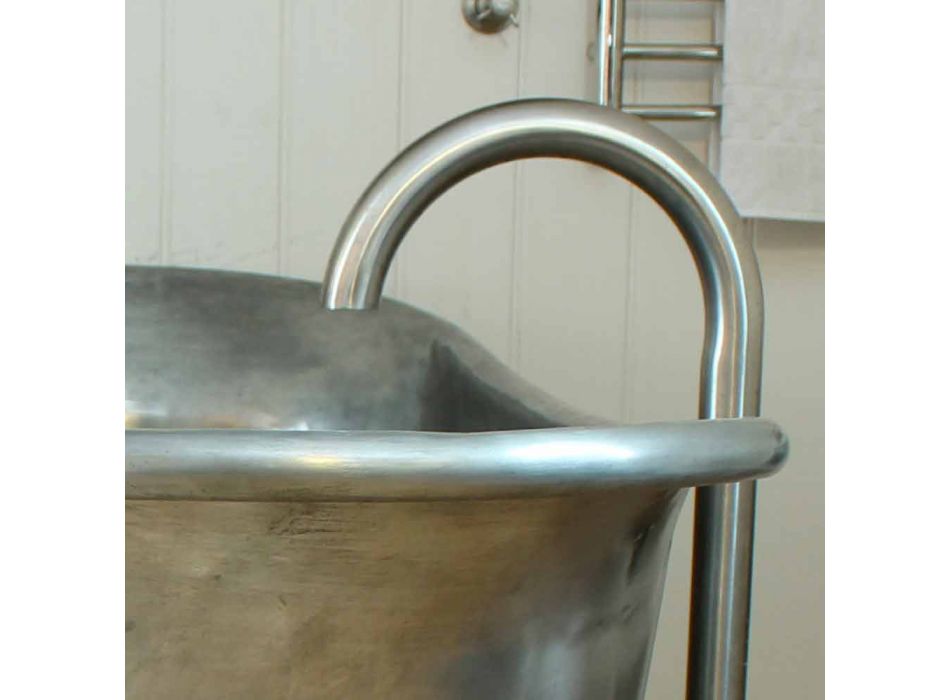 Bañera independiente baño de cobre acabado en níquel Julia viadurini