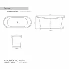 Bañera independiente baño de cobre acabado en níquel Julia viadurini