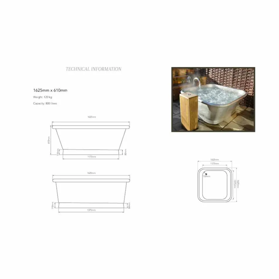 Bañera independiente de cobre recubierto de hierro blanco Annie viadurini