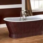 Bañera de cuero fundido de hierro cubierta exterior Elsie viadurini