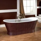 Bañera de cuero fundido de hierro cubierta exterior Elsie viadurini