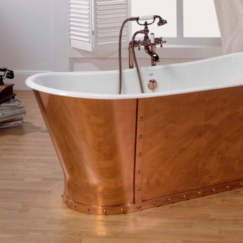 Bañera plateado baño de hierro fundido externamente Henry cobre