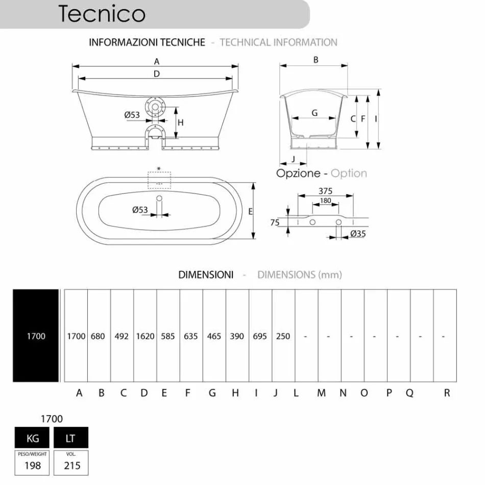 Bañera plateado baño de hierro fundido externamente Henry cobre viadurini