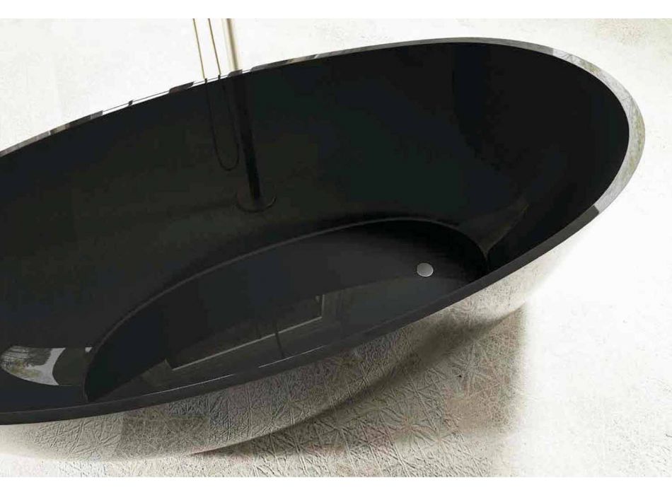 Bañera de diseño óvalo autoportante hecha en Italia Fabriano viadurini