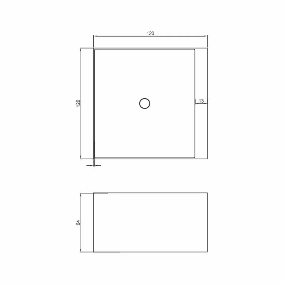 Bañera cuadrada independiente hecha en Italia por el diseño de Argentera viadurini
