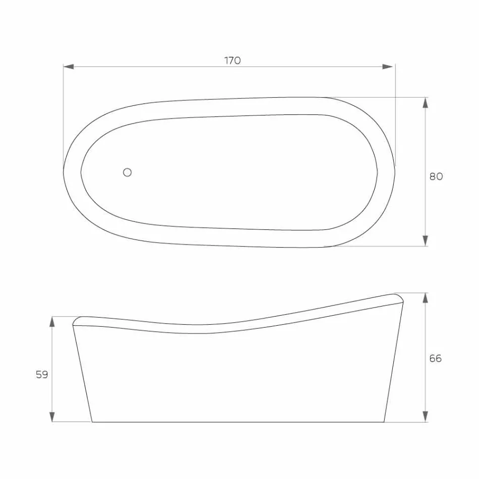 Bañera independiente de resina de diseño moderno hecha en Italia, Furtei viadurini