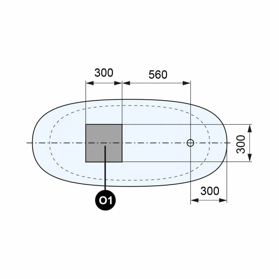 Bañera Independiente, Diseño Superficie Sólida Brillante / Mate - Velo viadurini