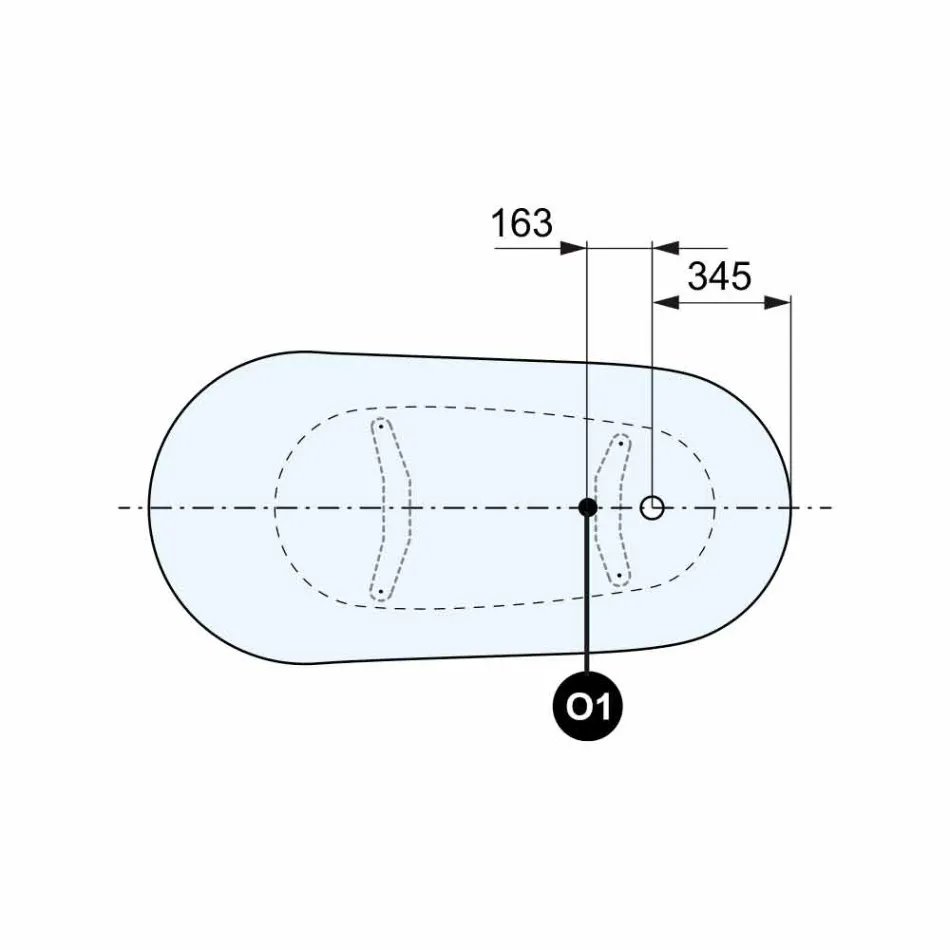 Bañera independiente, diseño victoriano en superficie sólida - Lluvia viadurini