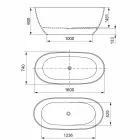 Bañera independiente, hecha en Italia, en superficie sólida - Flow viadurini