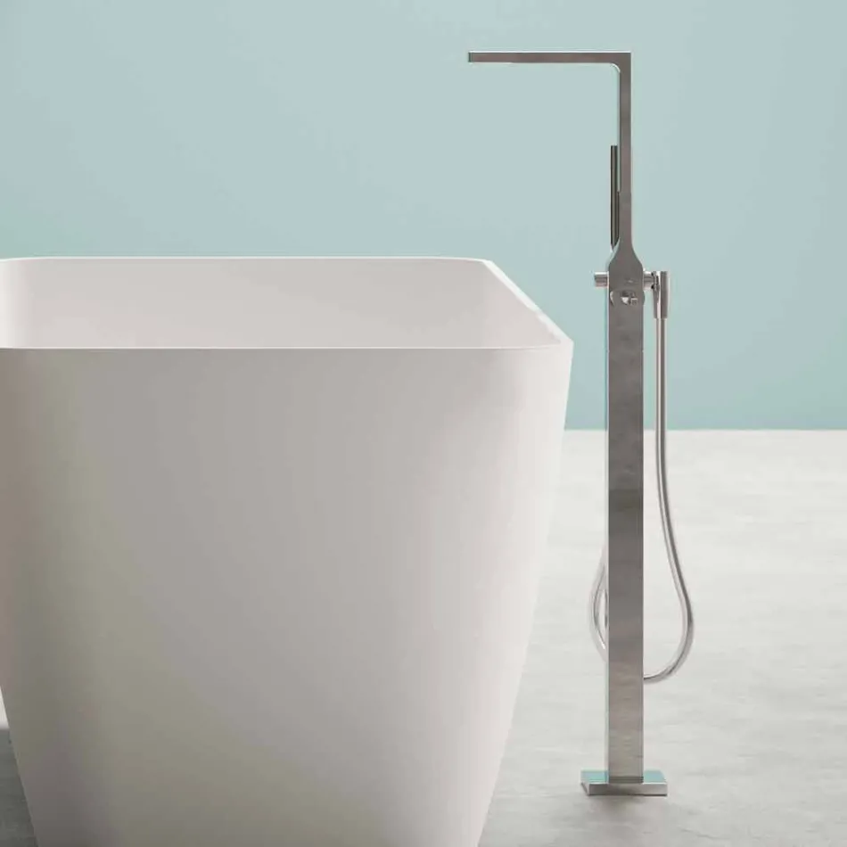 Baño independiente de diseño moderno blanco brillante o mate - cara viadurini