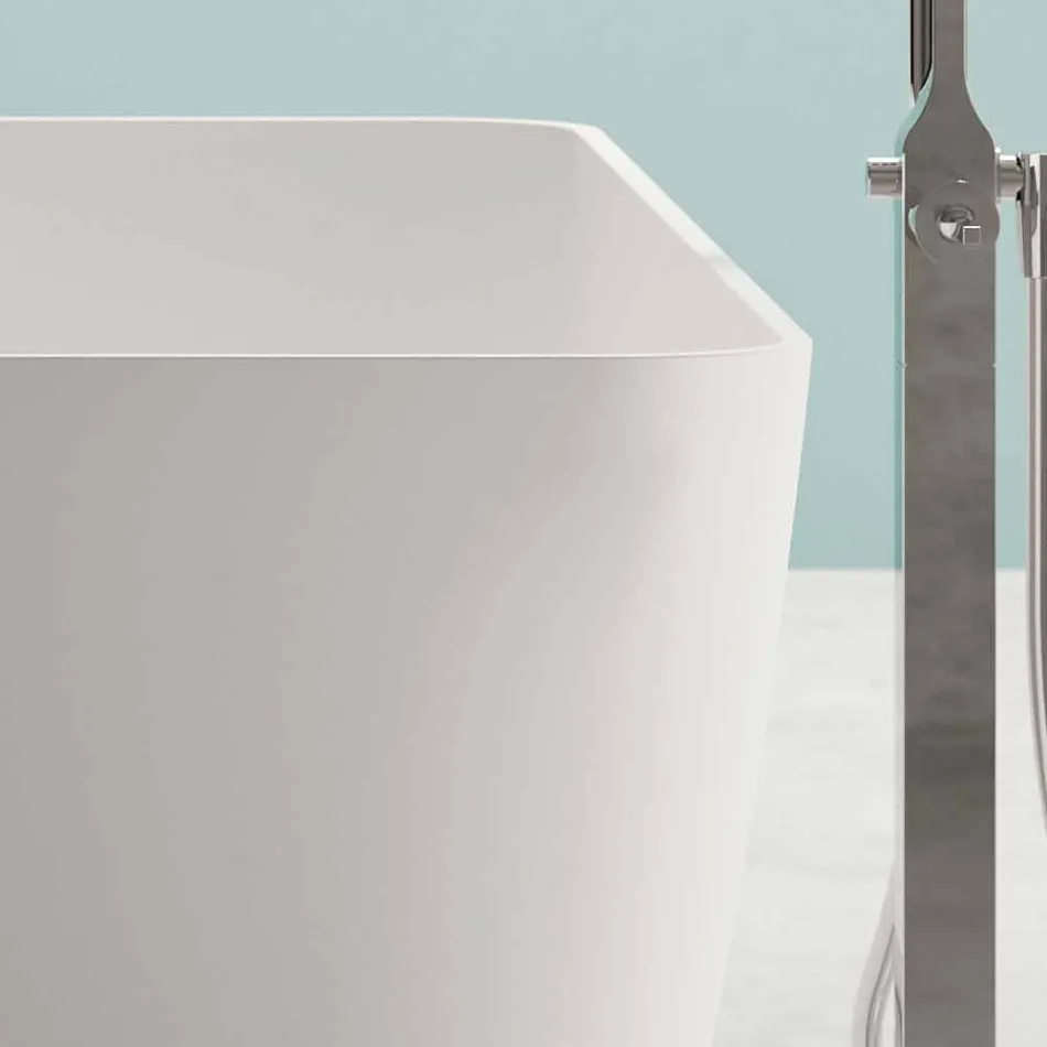 Baño independiente de diseño moderno blanco brillante o mate - cara viadurini