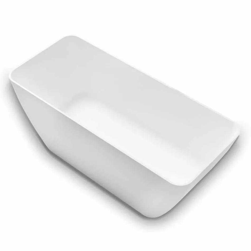 Baño independiente de diseño moderno blanco brillante o mate - cara viadurini