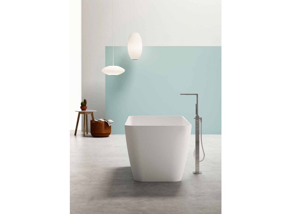 Baño independiente de diseño moderno blanco brillante o mate - cara viadurini
