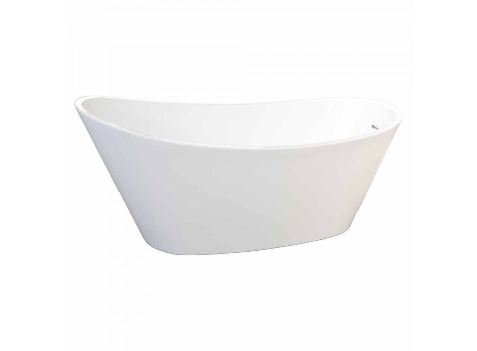 baño independiente en acrílico moderno diseño blanco Nataly, 1700x745mm