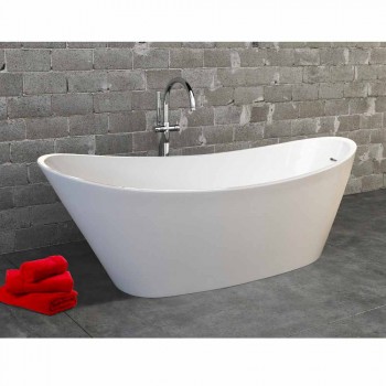 baño independiente en acrílico moderno diseño blanco Nataly, 1700x745mm