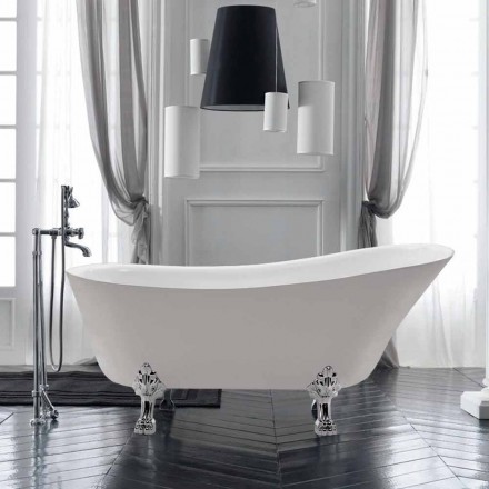 Independiente de diseño en el baño de verano blanco acrílico 1700x720 mm viadurini