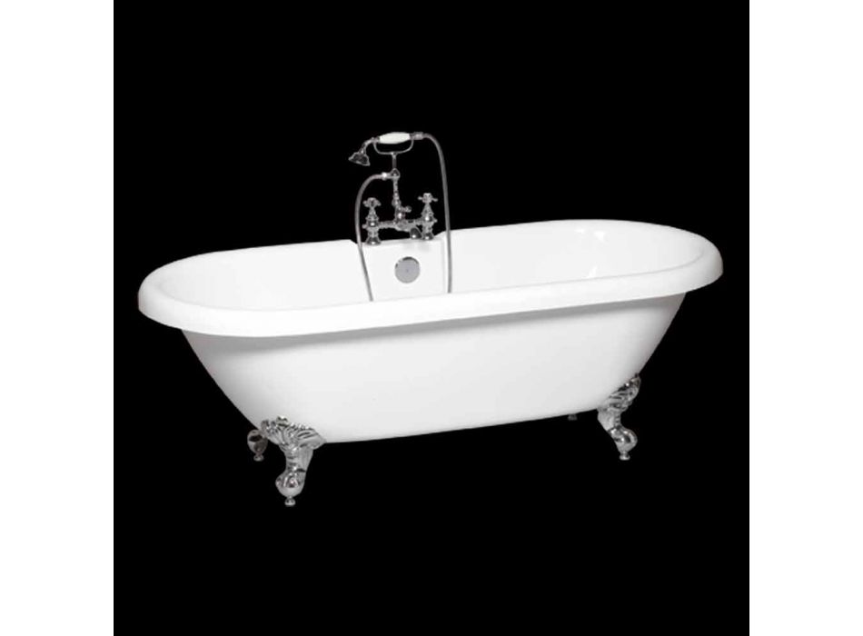 baño independiente en la moderna blanca acrílica Sol 1774x805 mm viadurini